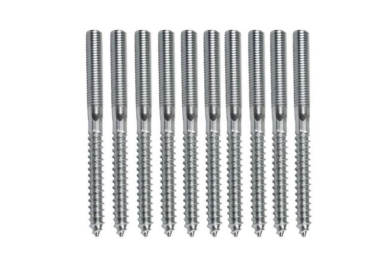 Symbionet Stockschraube 10x Stockschraube M10 x 100mm Schraubstift Holzschraube von Symbionet