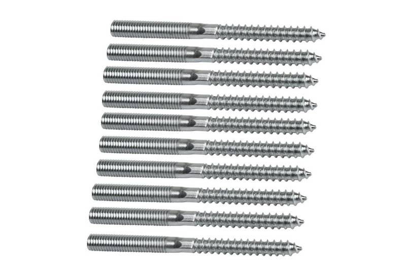 Symbionet Stockschraube 10x Stockschraube M8 x 60 mm Schraubstift Gewinde Holzschraube von Symbionet