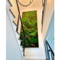 Grüne Wand. Lebendige Büro Wandkunst. Sondergröße Moos Art. Moosplatten von SymbiotikWalls
