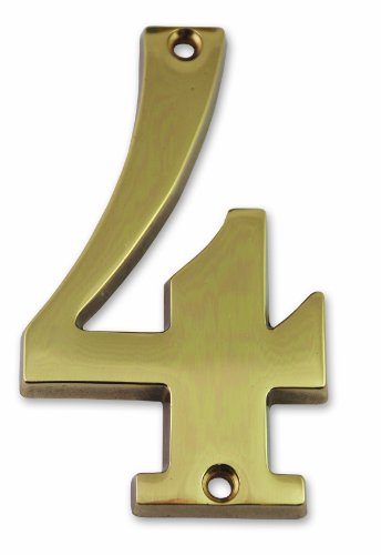 Symbol CLM9704 Zahl „4“ - Messing massiv - Höhe 97 mm von Symbol