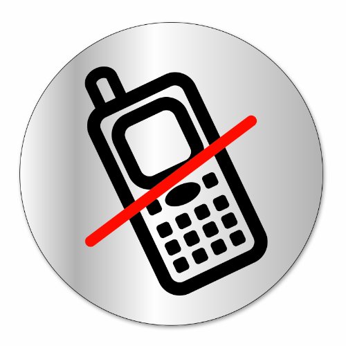 Symbol DS302 Indicator disc „Telefon verboten“ - Selbsthaftendes Aluminium - Durchmesser 80 mm von Symbol