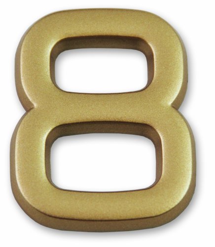 Symbol LD3708 Zahl „8“ - Goldfarbener selbsthaftender Kunststoff - Höhe 37 mm von Symbol