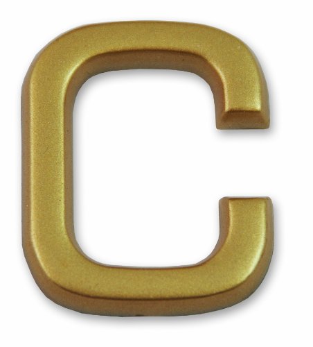 Symbol LD37C Buchstabe „C“ - Goldfarbener selbsthaftender Kunststoff - Höhe 37 mm von Amazon Brand - Symbol