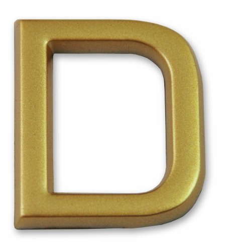 Symbol LD37D Buchstabe „D“ - Goldfarbener selbsthaftender Kunststoff - Höhe 37 mm von Symbol
