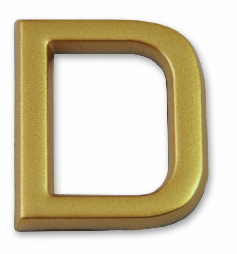 Symbol LD37D Buchstabe „D“ - Goldfarbener selbsthaftender Kunststoff - Höhe 37 mm von SYMBOL
