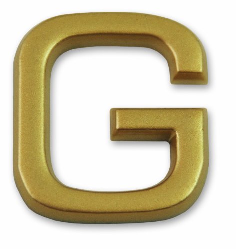 Symbol LD37G Buchstabe „G“ - Goldfarbener selbsthaftender Kunststoff - Höhe 37 mm von Symbol