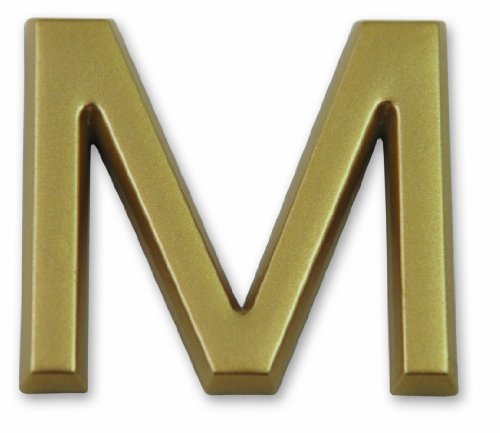 Symbol LD37M Buchstabe „M“ - Goldfarbener selbsthaftender Kunststoff - Höhe 37 mm von Symbol