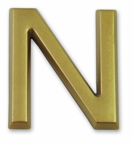 Symbol LD37N Buchstabe „N“ - Goldfarbener selbsthaftender Kunststoff - Höhe 37 mm von XGAGHB
