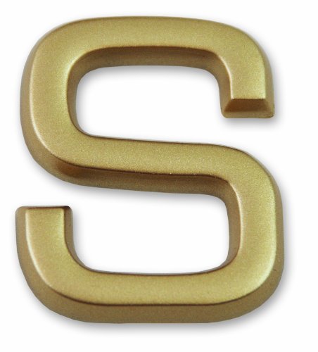 Symbol LD37S Buchstabe „S“ - Goldfarbener selbsthaftender Kunststoff - Höhe 37 mm von Symbol