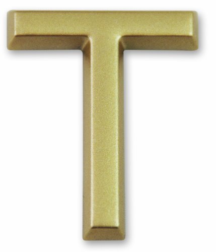 Symbol LD37T Buchstabe „T“ - Goldfarbener selbsthaftender Kunststoff - Höhe 37 mm von Symbol