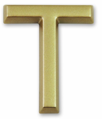 Symbol LD37T Buchstabe „T“ - Goldfarbener selbsthaftender Kunststoff - Höhe 37 mm von sufe