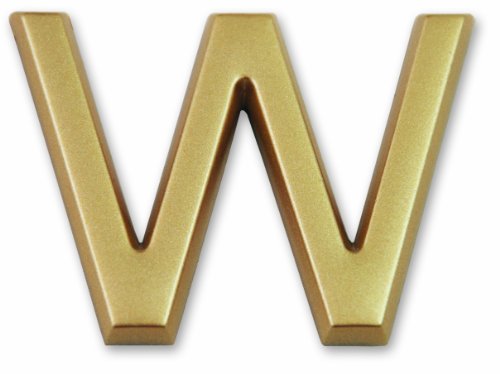 Symbol LD37W Buchstabe „W“ - Goldfarbener selbsthaftender Kunststoff - Höhe 37 mm von Symbol