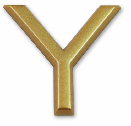 Symbol LD37Y Buchstabe „Y“ - Goldfarbener selbsthaftender Kunststoff - Höhe 37 mm von Symbol