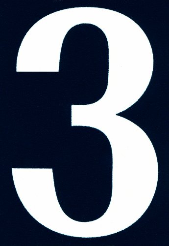 Symbol NA03 Straßen-Nummer - Zahl „3“ - Selbsthaftendes PVC - 110 x 40 mm von Symbol