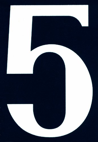Symbol NA05 Straßen-Nummer - Zahl „5“ - Selbsthaftendes PVC - 110 x 40 mm von Symbol