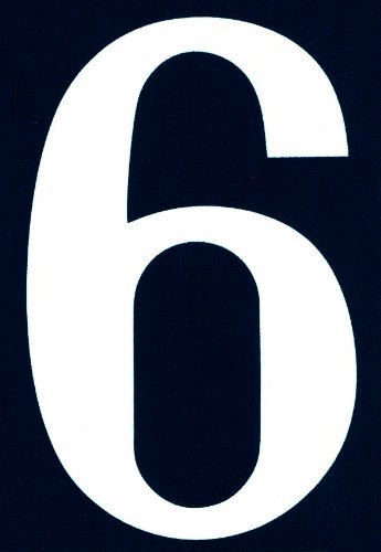 Symbol NA06 Straßen-Nummer - Zahl „6“ - Selbsthaftendes PVC - 110 x 40 mm von Symbol