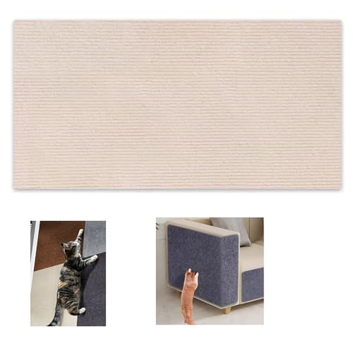 Selbstklebende kratzmatte Katzen, Kratzbretter Katze Wand, Anpassbar. Ideal für kratzteppich Katzen, Katzenkratzbretter, Kratzwand. (Beige, 30x100cm) von Symeton