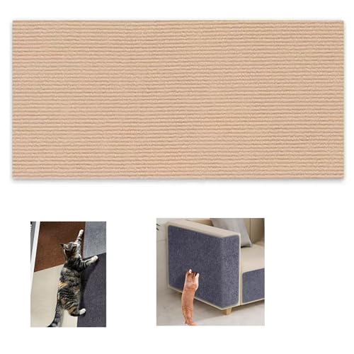 Selbstklebende kratzmatte Katzen, Kratzbretter Katze Wand, Anpassbar. Ideal für kratzteppich Katzen, Katzenkratzbretter, Kratzwand. (Beige, 30x100cm) (Khaki, 50x100cm) von Symeton