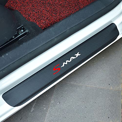 4 Stück Auto Einstiegsleisten Schutzfolie für Fo-rd Fiesta Focus ST-Line C-MAX S-MAX Türschwelle Lackschutz, Kohlefaser Aufkleber Kantenschutz Styling Tuning Zubehör, S~MAX von Symilov
