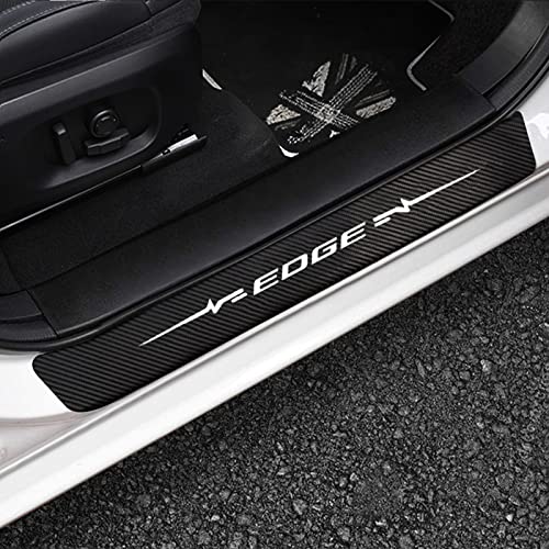 4 Stück Auto Kohlefaser Einstiegsleisten Aufkleber, für Fo-rd Fiesta Fusion Edge C-MAX Shelby Explorer Escape, Abnutzungs Türschwellen Abdeckung Schutz Streifen Tuning Styling Zubehör, Edge von Symilov