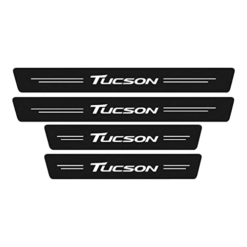 4 Stück Auto Kohlefaser Einstiegsleisten Aufkleber, für Hyun-dai Tucson JM TL NX4 2005-2020 2021, Abnutzungs Türschwellen Abdeckung Schutz Streifen Tuning Styling Zubehör,Black von Symilov