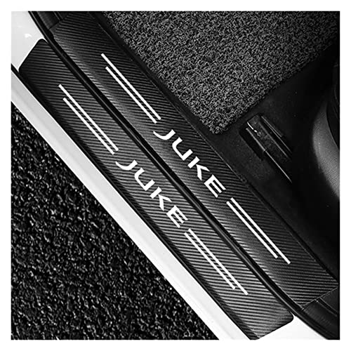 4 Stück Auto Kohlefaser Einstiegsleisten Aufkleber, für NIS-san Juke F15 F16 2011 2012 2013 2014-2020, Abnutzungs Türschwellen Abdeckung Schutz Streifen Tuning Styling Zubehör,Black von Symilov