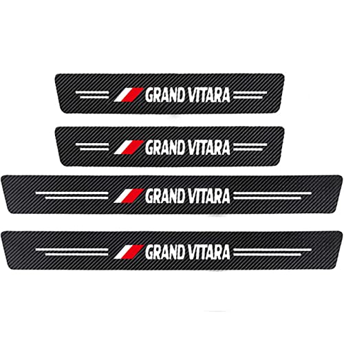 4 Stück Auto Kohlefaser Einstiegsleisten Aufkleber, für Suz-uki SX4 S-Cross Swift Jimny Vitara Alto Baleno, Abnutzungs Türschwellen Abdeckung Schutz Streifen Tuning Styling Zubehör, Grand~Vitara von Symilov