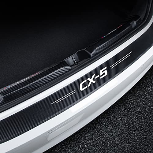 Auto Heckstoßstange Schutzleiste für Maz-da CX5 CX 5 CX-5 2012-2022, Kante Kofferraum Schwellers Kratzfest Selbstklebend Kohlefaser Aufkleber - Tailgate Styling Decorative Accessories,Black von Symilov
