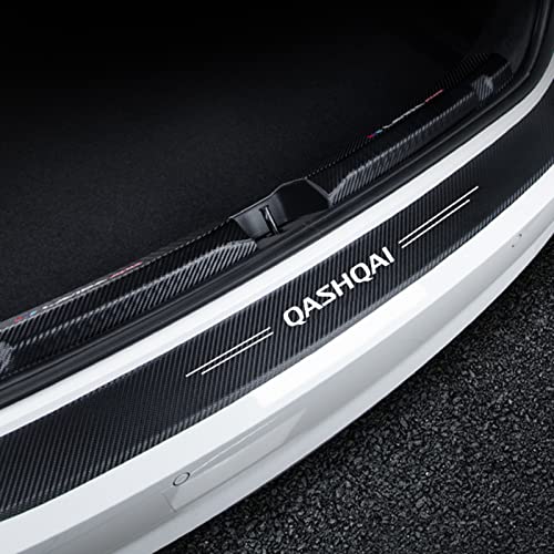 Auto Heckstoßstange Schutzleiste für NIS-san Qashqai J10 J11, Kante Kofferraum Schwellers Kratzfest Selbstklebend Kohlefaser Aufkleber - Tailgate Styling Decorative Accessories,Black von Symilov