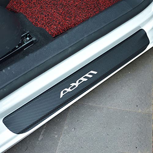 Symilov 4 Stück Auto Kohlefaser Einstiegsleisten Aufkleber für Op-EL OPC Adam VIVARO MERIVA, Türschwellenschutz Folie Car Kratzschutz Abdeckung Dekor Zubehö, Adam White von Symilov