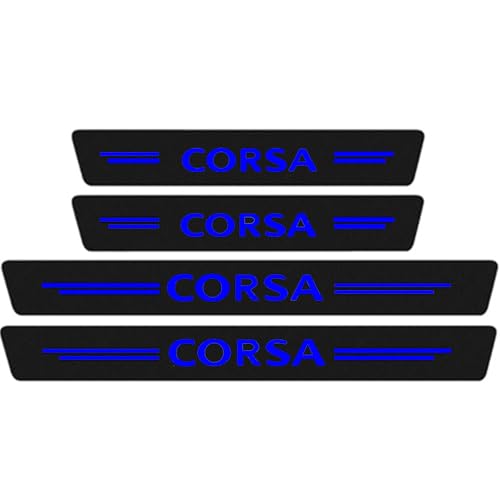Symilov 4 Stück Auto Kohlefaser Einstiegsleisten Schutz Für Op-EL Corsa A B C D E F 2000-2019 Tuning Zubehör mit Logo Türschwelle Anti Kratz Aufkleber Schutzstreifen,Blue Symilov 4 Stück Auto Kohlefaser Einstiegsleisten Schutz Für Op-EL Corsa A B C D E F 2000-2019 Tuning Zubehör mit Logo Türschwelle Anti Kratz Aufkleber Schutzstreifen,Blue von Symilov