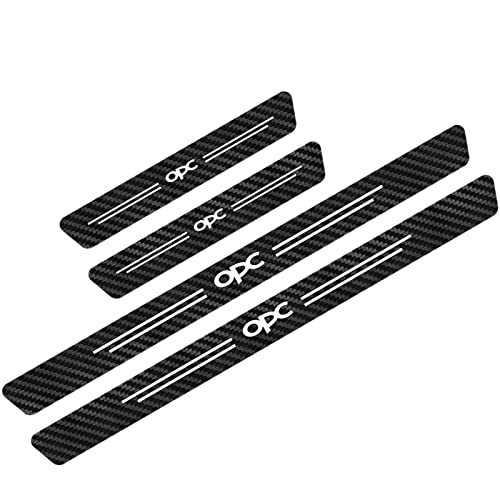 Symilov 4 Stück Auto Kohlefaser Einstiegsleisten Schutz Für Op-EL Tuning Zubehör mit Logo Türschwelle Anti Kratz Aufkleber Schutzstreifen, OPC Symilov 4 Stück Auto Kohlefaser Einstiegsleisten Schutz Für Op-EL Tuning Zubehör mit Logo Türschwelle Anti Kratz Aufkleber Schutzstreifen, OPC von Symilov