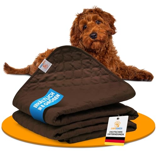 SympaTierisch wasserdichte Hundedecke - Robuste Hundematte als Schutz für Sofa & Bett - rutschfeste Hundedecke auch für große Hunde geeignet - in der Waschmaschine waschbar - 150 x 130 cm - braun von SympaTierisch