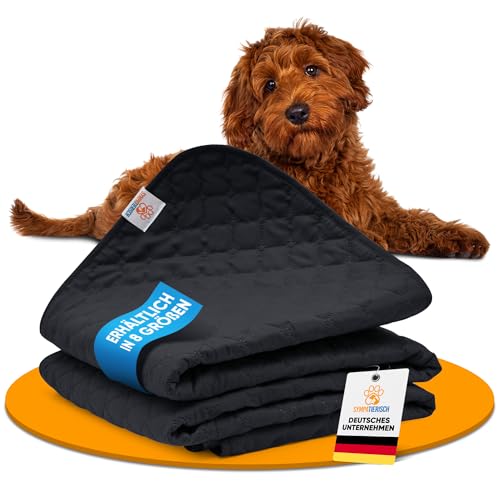 SympaTierisch wasserdichte Hundedecke - Robuste Hundematte als Schutz für Sofa & Bett - rutschfeste Hundedecke auch für große Hunde geeignet - in der Waschmaschine waschbar - 150 x 130 cm - schwarz von SympaTierisch