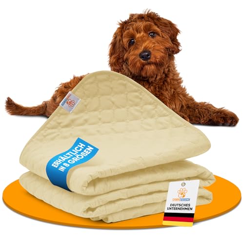 SympaTierisch wasserdichte Hundedecke - Robuste Hundematte als Schutz für Sofa & Bett - rutschfeste Hundedecke auch für große Hunde geeignet - in der Waschmaschine waschbar - 205 x 130 cm - beige von SympaTierisch
