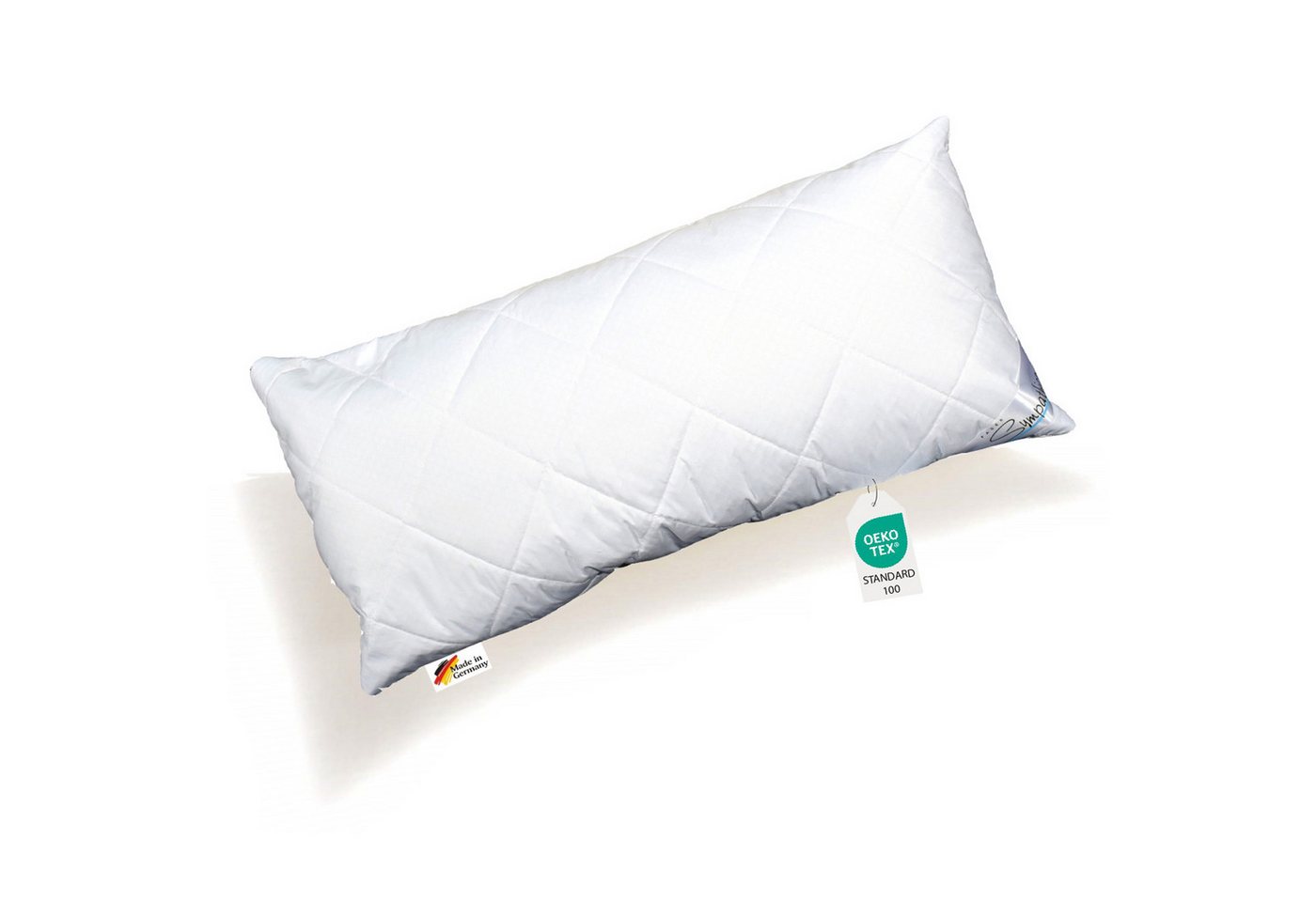 Sympathica Kunstfaserkopfkissen Klima Plus Allergiker Kopfkissen thermoregulierend Mikrokapseln 40x80, Füllung: Faserkugeln, Bezug: Oberseite mit Klimafunktion, Seitenschläfer, Rückenschläfer, Bauchschläfer, Hergestellt in Deutschland von Sympathica