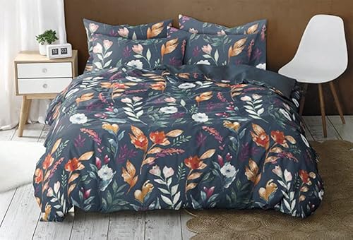 Sympathica Satin Bettwäsche Anisa Teal dunkelblau Blumen Wende 135x200 cm Sympathica Satin Bettwäsche Anisa Teal dunkelblau Blumen Wende 135x200 cm von Sympathica