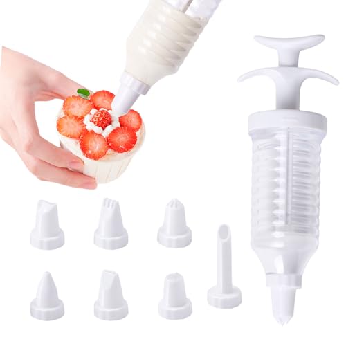 Garnierspritze Set, Zuckerguss Spritze Spritzpistole mit 8 Spritztüllen Spritztüllen, Dessert Decorator Garnierspritze für Kuchen Cupcakes Cookies Gebäck Decoration Garnierspritze Set, Zuckerguss Spritze Spritzpistole mit 8 Spritztüllen Spritztüllen, Dessert Decorator Garnierspritze für Kuchen Cupcakes Cookies Gebäck Decoration von Symphonyw
