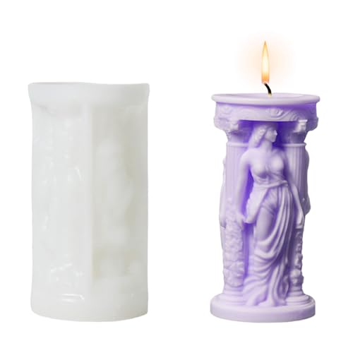 Göttin Athena Kerze Formen, 3D Kerze Formen für Kerze machen, Harz Gießen Form für Duftkerzen Seifen machen, Wachs, Harz Gießen, Seife Kuchen Dessert Mousse Form (Athena C) von Symphonyw