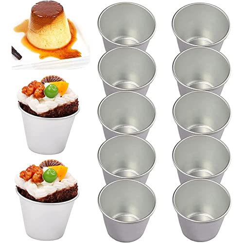 Symphonyw Puddingformen, 10 Stück Aluminium-Muffinformen, Dariol-Formen, antihaftbeschichtet, Mini-Backförmchen, Becken, Eierkuchen, Cupcake-Formen von Symphonyw