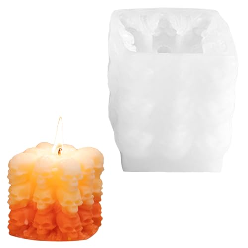 Silikonformen Gießformen Totenkopf, Totenkopf Epoxidharz Formen Kerzenformen zum Gießen,Totenkopf Silikonform DIY Dekoration für Halloween DIY Herbst Thanksgiving Erntedankfest Geschenk (Totenkopf) von Symphonyw