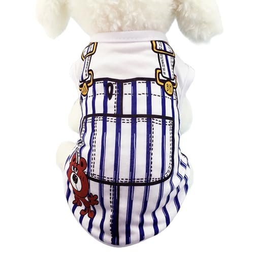 Sommer-T-Shirts für Haustiere, leichtes Hundehemd Weste weiche ärmellose Weste, Haustierkleidung für Chihuahuas, Yorkies, kleine Welpen (Blau, 2XL) von Symphonyw