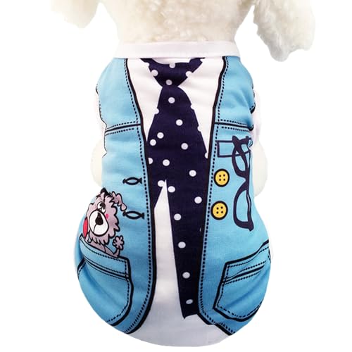 Sommer-T-Shirts für Haustiere, leichtes Hundehemd Weste weiche ärmellose Weste, Haustierkleidung für Chihuahuas, Yorkies, kleine Welpen (Hellblau, M) von Symphonyw