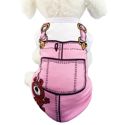 Sommer-T-Shirts für Haustiere, leichtes Hundehemd Weste weiche ärmellose Weste, Haustierkleidung für Chihuahuas, Yorkies, kleine Welpen (Rosa, L) von Symphonyw