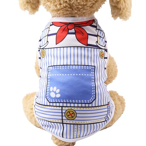 Sommer-T-Shirts für Haustiere, leichtes Hundehemd Weste weiche ärmellose Weste, Haustierkleidung für Chihuahuas, Yorkies, kleine Welpen (Rot + Blau, XL) von Symphonyw