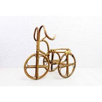 Rattan Pflanzenträger Fahrrad 60Er Jahre von SynBrocante