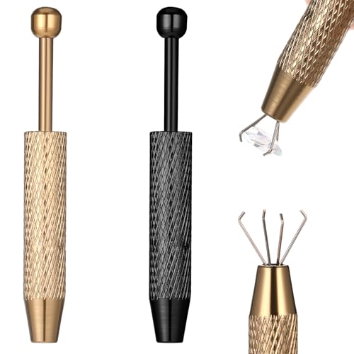 2 Stück Piercing Kugel Aufdreher, Edelstahl Piercing Zange für Kugeln, Edelsteine ​​​​Catcher mit 4 Klauen Schmuck Aufnehmwerkzeug für Pick up Piercing-Kugel Elektronische Komponenten Chip von SynHHergyx