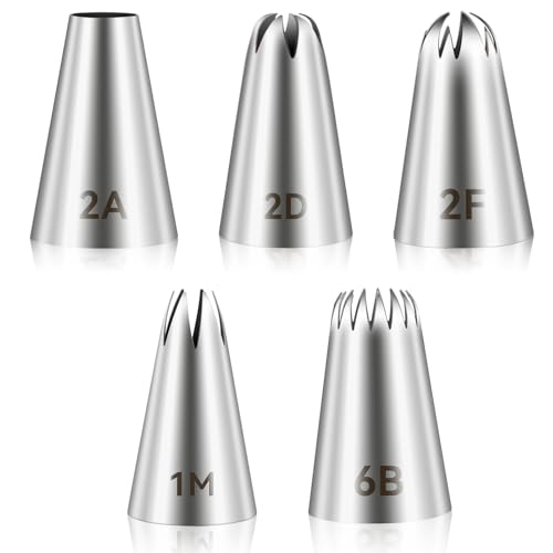 5-Teiliges GroßEs Spritztüllen, Spritzbeutel und TüLlen-Set Aus Edelstahl Kuchendekorations-TüLlen Backwerkzeuge Zuckerguss-SpritztüLlen-Set für Kekse Cupcakes Kuchen 5-Teiliges GroßEs Spritztüllen, Spritzbeutel und TüLlen-Set Aus Edelstahl Kuchendekorations-TüLlen Backwerkzeuge Zuckerguss-SpritztüLlen-Set für Kekse Cupcakes Kuchen von SynHHergyx