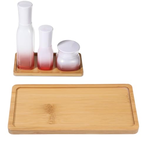 Bambus Badezimmertablett, 17.5 × 8.8 cm Holztablett Rechteckig Schminktisch Tablett Kleine Serviertablett Holz Seifenspendertablett für Badezimmer Küche Kerzen Kosmetik Kleinen Gegenständen von SynHHergyx