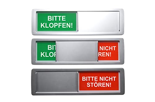 FREI/BESETZT SCHILD "BITTE KLOPFEN/BITTE NICHT STÖREN" 17,8x5cm Mit magnetsicher Rückseite & zusätzlich 2starke Klebepads der renommierten Marke 3M für nicht-metallische Oberflächen - Büroschild (1) von SynMe